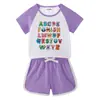 Traje de verano 2023 para niños y niñas, pantalones cortos, camiseta de manga corta, conjunto deportivo informal de dos piezas