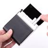 Ventas directas 20 piezas pitillera para hombre bolsa portátil para cigarrillos anti-presión pitillera rota acero inoxidable + pu liso set logoy-3