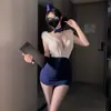 Uniforme de Aeromoça Roupa Profissional Feminina Stewardess Particular Lingerie Sexy Uniforme Fantasia para Role-Playing Lingerie Sexy no Atacado