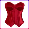 Tops Corsé para Mujer Europeos y Americanos Retro Elegante Ajustado con Cremallera Lateral Corsé de Terciopelo Rojo