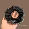 Corda de Cabelo de Luxo Acessível Coreana com Borda de Cristal Faixa de Cabeça de Tecido Costurada à Mão Elegante Elástico Novo Prendedor de Cabelo