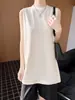 Nuevo Chaleco de Punto de Algodón Puro para Mujer Otoño/Invierno 2026, Camiseta Base de Manga Larga de Color Sólido con Cuello Redondo Semi Alto
