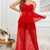 Nueva Lencería Sexy Estilo Europeo y Americano de Comercio Exterior, Camisola Sexy de Malla Transparente Conjunto de Ropa de Dormir y Hogar con Forma de Corazón 3420