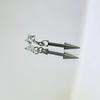 Aretes de Acero de Titanio Hélice Verticales Clavos de Rueda para Oreja Estrella Circona Bola Estrella de Cinco Puntas Súper Brillantes Clavos de Diablo con Empuje