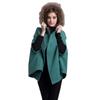 Leche de Papaya Nuevo Producto Otoño e Invierno Estilo Coreano Elegante Moda Capa con Capucha Grande de Piel Sintética Abrigo de Lana Holgado