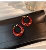 Pendientes de Gota de Aceite Negros Estilo Francés Retro para Mujer 2024 Nuevos Pendientes de Botón de Lujo Ligero Explosivo y Accesorios de Oreja Únicos para Nicho