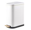 Sala de estar Cozinha Escritório Luz Luxo Simples Pedal Silencioso Lento Queda Lixeira 6L Retangular Aço Inoxidável Lixeira