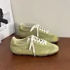 Couro Genuíno Mostra os Pés Sola Reta Sapatos de Treino Alemães Femininos Verão Novo Versátil Sapatos Forrest Gump Cadarço Leve Casual Sapatos Esportivos