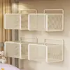 Cesta de parede para dormitório, uso doméstico, cesta de parede sem furos para cabeceira, prateleira de armazenamento multifuncional de parede para banheiro