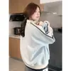 Sudadera Casual de Estilo Casual con Cuello Alto y Tres Rayas para Mujer en Otoño e Invierno Aspecto Holgado Adelgazante Cardigan con Cremallera Forrado de Polar Chaqueta para Viajar