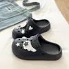 Sandalias Retro Japonesas para Exteriores con Estampado de Puntos y Estrellas, Zapatos Birken de EVA, Sandalias Versátiles de Punta Cerrada para Personas Perezosas, Crocs para Mujer