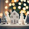 Lâmpada de Velas Pequena Casa Cerâmica Feriado de Natal Casa Oca LED Luz Noturna Artesanato Decoração de Casa Transfronteiriça Daifa