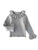 Conjunto de Dos Piezas Otoño Estilo Retro para Bebé Niña Vestido Chaleco con Lazo Infantil Suéter con Cuello de Volantes Conjunto de Dos Piezas Conjunto para Niñas