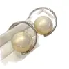 Brincos Grandes de Pérola Elegantes Retrô Franceses para Mulheres Agulha de Prata High-End Estilo Frio do Instagram Brincos Exagerados Brincos da Moda