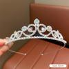 Corona de cumpleaños, tocado de princesa para mujer, corona de alta gama para niñas, pinza para el cabello, diadema para niñas pequeñas, accesorios para el cabello con diamantes