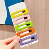 Pu couro hairpin feminino bola cabeça BB clipe candy color Square quebrado cabelo franja clipe de volta cabeça hairpin side clip jóias
