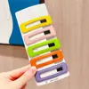 Grampo de Cabelo de Couro PU para Mulheres, Prendedor de Coque BB, Presilha Quadrada Colorida para Franja, Grampo para Parte de Trás da Cabeça, Acessório de Presilha Lateral