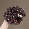 Diadema Retro Simple de Lunares para Mujer con Cabello Marrón, Nueva Diadema de Alta Gama, Goma para Coleta en la Parte Posterior de la Cabeza