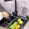 Cesta de escorrer doméstica cozinha telescópica rack de pia lavar louça função pode ser pendurado na parede Bacia