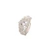 Anel de Seleção de Arte vintage Antigo Elegante Elegante Anel de Diamante Brilhante Retro Edição Larga Anel de Renda Vazado