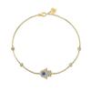 Collar y pulsera de plata de ley S925 con diseño de palmeras y ojos, joyería de lujo para mujer