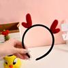 Estilo coreano bonito dos desenhos animados vermelho pequeno chifre Headband festa de Natal mulheres lavar rosto pelúcia alce headband
