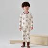 J043 Pijama para niños Conjunto de dos piezas Diseño ZYZ Lana Pull Frame Ropa para el hogar Clase A Grueso Traje de ropa interior para niños