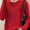 Suéter Delgado de Punto Fino con Cuello Redondo para Mujer de Invierno 2026 Nuevo Estilo Súper Hermoso Holgado Sensación de Alta Gama Tejido Base Hueco