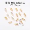 Cobre banhado a kc micro incrustado zircão geométrico garra diamante ouro revestido cor ouro retenção zircão prego diamante jóias acessórios material