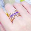 Color esmalte retro francés Anillo de diamantes Finda ágata de alta calidad olivino temperamento estilo Hong Kong anillo de esmeralda para mujer