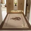 Felpudo de entrada estilo chino retro de lujo ligero, alfombrilla clásica para recibidor resistente a la suciedad antideslizante, alfombra de estilo chino para entrada resistente a la suciedad
