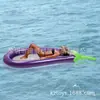 Mancha PVC inflable berenjena Montaje fila flotante de berenjena cama flotante tumbona sandía limón piña natación