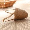 Bolsa de Acessórios para Brinquedos Tecida com Palha Natural Mini Bolsa Portátil Tecida com Palha Fornecimento Direto da Fábrica Pode Definir Produção Bolsa de Trança de Cânhamo