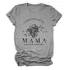 Camiseta Casual Europeia e Americana Homeschool Pr 22 6 Mama Transfronteiriça Verão Gola Redonda Manga Curta Tops Prontos para Mulheres