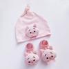 Gorro de bebé protección halógeno puerta primavera y otoño bebé caricatura lindo chirrido fontanela gorro de protección recién nacido gorro fetal calcetines set