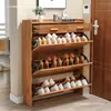 Zapatero ultra delgado con puerta abatible para entrada del hogar, mueble simple y moderno para pasillo, zapatero a prueba de polvo de 17 cm para entrada de apartamentos pequeños