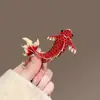 Nuevo Estilo Chino Festivo Carpa Roja Significado Buena Suerte Pin Creativo Elegante Versátil Broche Accesorios