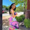 2026 Amazon Ropa de Mujer Tallas Grandes Ropa de Mujer Transfronteriza Europea y Americana Primavera/Verano Vestido Tubo de Colorido Tie-Dye sin Hombros