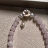 Pulseira de cristal rosa estilo coreano ins círculo único pulseira de borla flor concha pérola de água doce feminina joias atacado