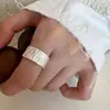 Anel para Mulheres Ins925 Prata Esterlina Tendência Cool Retro Minimalista Ajustável Coração Aberto Dedo Indicador Moda Personalidade