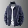 Chaqueta Versátil para Hombre Primavera y Otoño 2025 Nueva Ropa Exterior con Cuello Alto Chaqueta Abrigo para Hombre de Mediana Edad y Joven Top Holgado