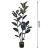 Planta Artificial Verde Diamante Negro Decoração de Sala de Estar de Alto Padrão Enfeites de Chão Árvore Falsa Grande para Interior Planta Biônica