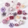 Conjunto de Design de 20 Peças de Flores Artificiais para Materiais DIY, Acessórios de Cabelo Hanfu, Decorações de Casamento e Arranjos de Flores Artificiais