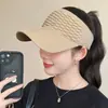 Sombrero de Sol de Verano con Parte Superior Vacía de Escamas de Pescado Transfronterizo para Mujer Estilo Coreano Gorro Tejido Gorra de Béisbol con Visera Sombrero para Deportes al Aire Libre