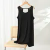 Camisola de Modal para Verão para Mulheres, Fina, Respirável, Alça Fina (Spaghetti), Sem Mangas, Cor Sólida, Pode ser Usada Fora