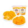 Taza de fruta fresca Fengdao durazno amarillo surtido jarabe de naranja enlatada 567g * 12/caja 227g * 24 tazas/caja