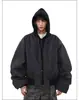 Chaqueta de Cuero Falsa de Dos Piezas Estilo Perezoso Nicho Coreano para Hombre Nueva Temporada Primavera y Otoño 2025 Chaqueta con Capucha Suelta Casual