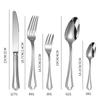 Ventas Directas de Fábrica de Cubiertos de Acero Inoxidable Forjado 304 Cuchillo para Carne, Tenedor, Cuchara, Uso Hotelero y Doméstico Cuchillo Estilo Occidental, Tenedor, Cucharita de Té Serie
