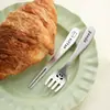 Tenedor de Postre de Acero Inoxidable 304 Pulido Tenedor Creativo para Frutas Tenedor Lindo de Dibujos Animados para Pastel Tenedor Pequeño para el Hogar Niños