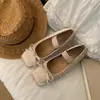 Primer Encuentro Brisa Suave Zapatos Mary Jane de Punta Cuadrada para Mujer que Aumentan la Altura con Lazo Mocasines Planos de Ballet 2026